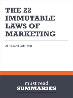 cover image of The 22 Immutable Laws of Marketing - Al Ries and Jack Trout